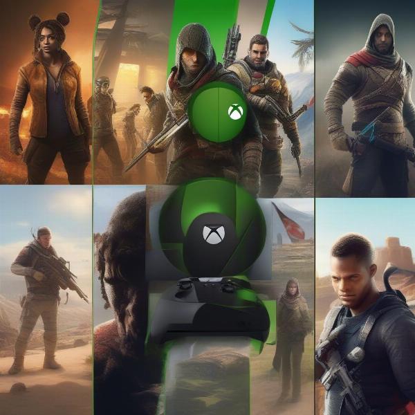 Four players playing split screen on different xbox one games