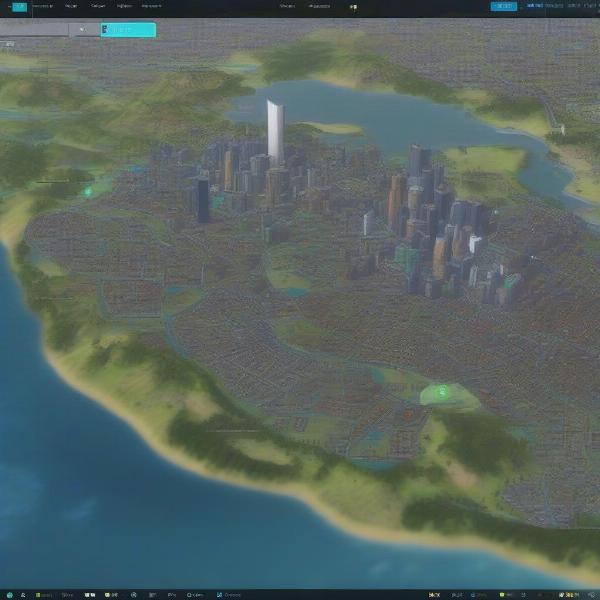 City Skylines Map View on Xbox One