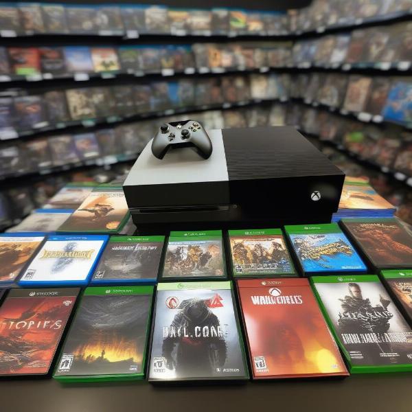 Xbox One console and used games selection