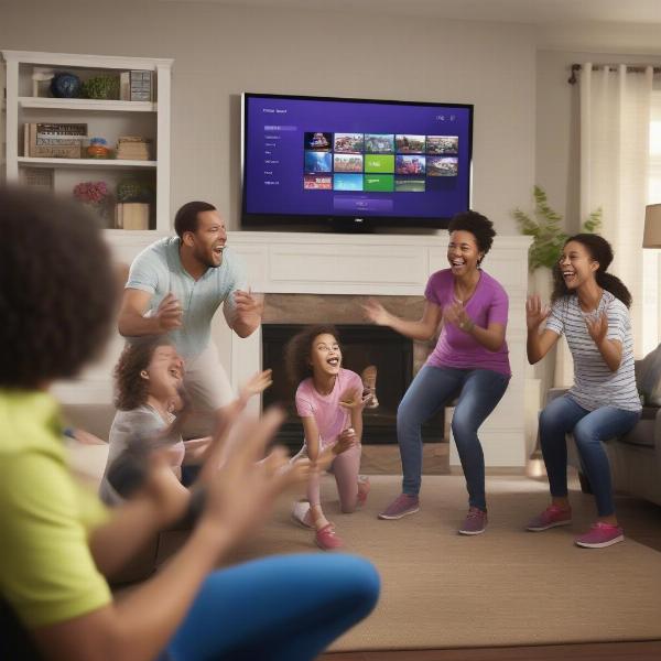 Family Playing Kinect Games on Xbox One
