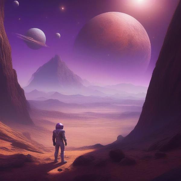 Starfield open world exploration showing vast alien landscape