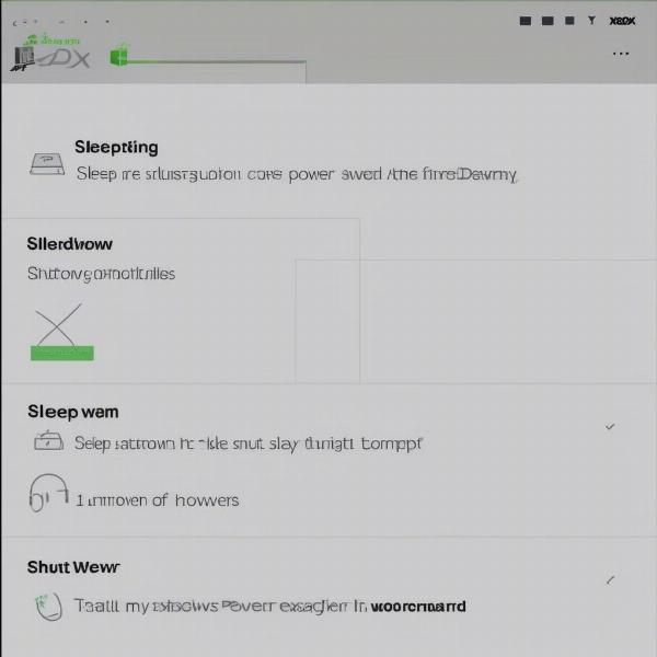 xbox power settings screen