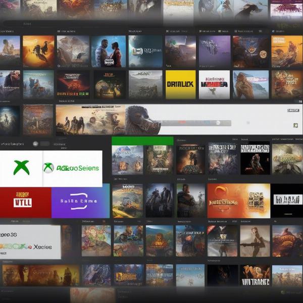 xbox series s game library and interface