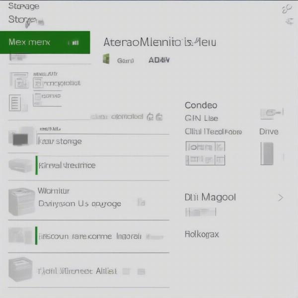 xbox storage space menu