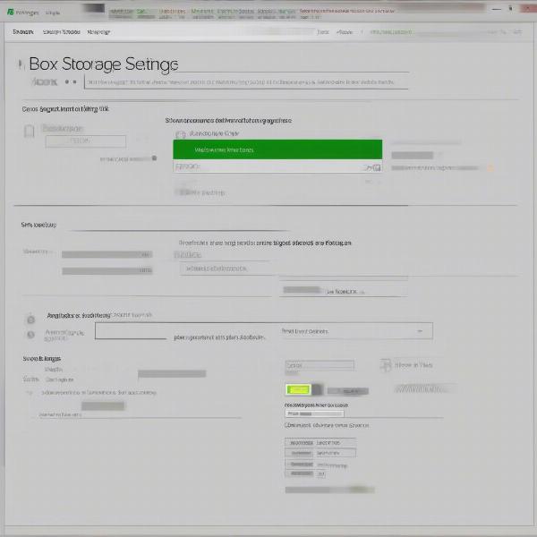 Xbox storage settings interface