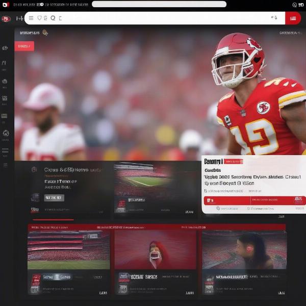 youtube tv program guide showing chiefs game