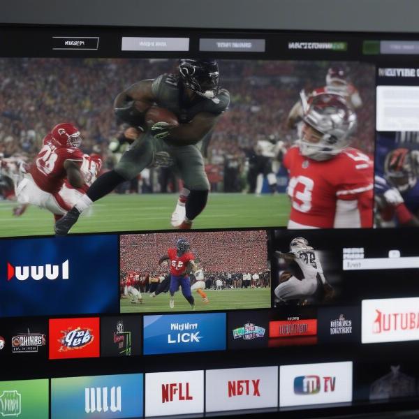 youtube tv user interface with nfl games