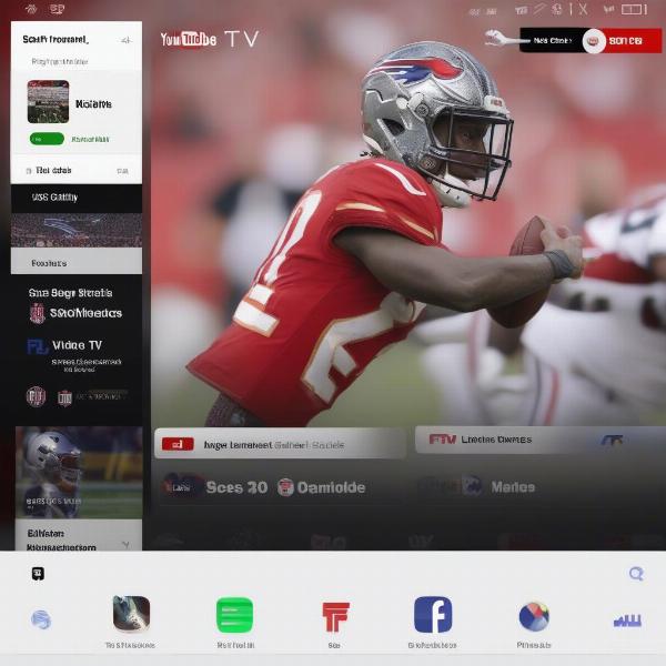 YouTube TV NFL streaming interface