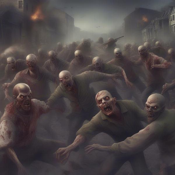 Zombies attack fortifications